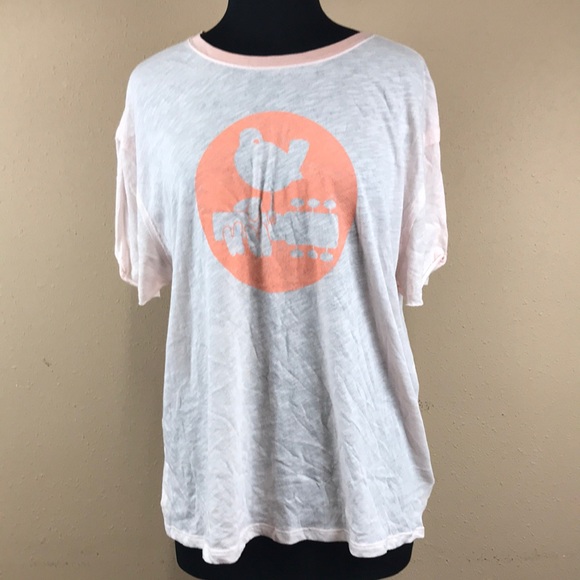 Free People Tops - Free People Woodstock Cotton Tee, Size M - Pink
